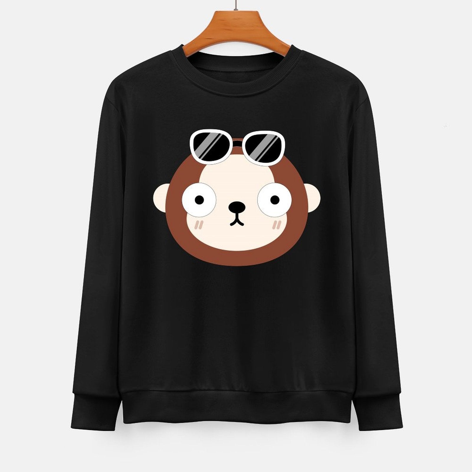 Front Patterned Long Sleeve TopMidweight Basic